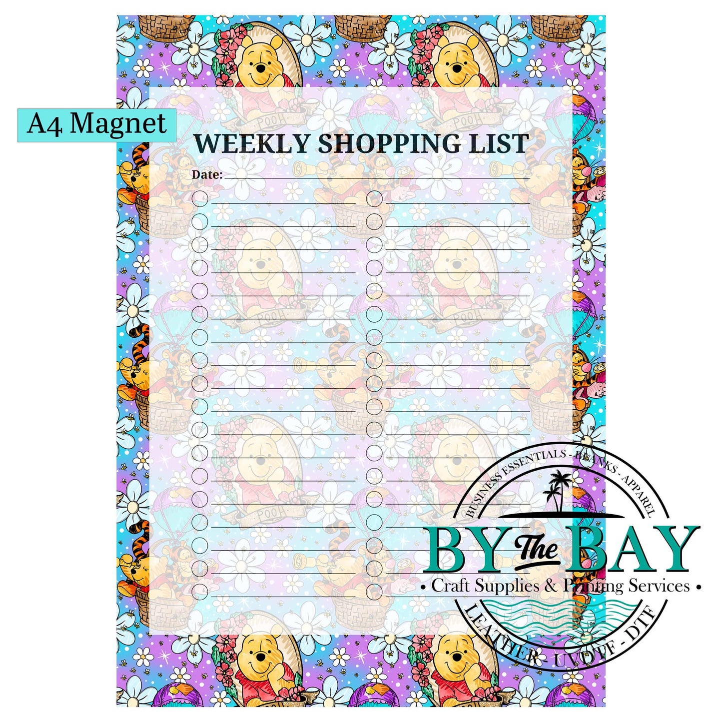 W Pooh 2 A4 Shopping List Magnet