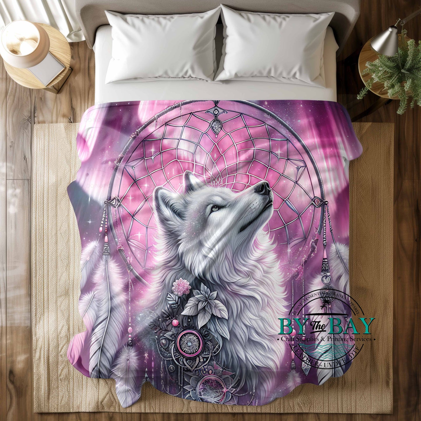 Purple Wolf Dreamcatcher Squish Minky Blankets (Various Sizes)