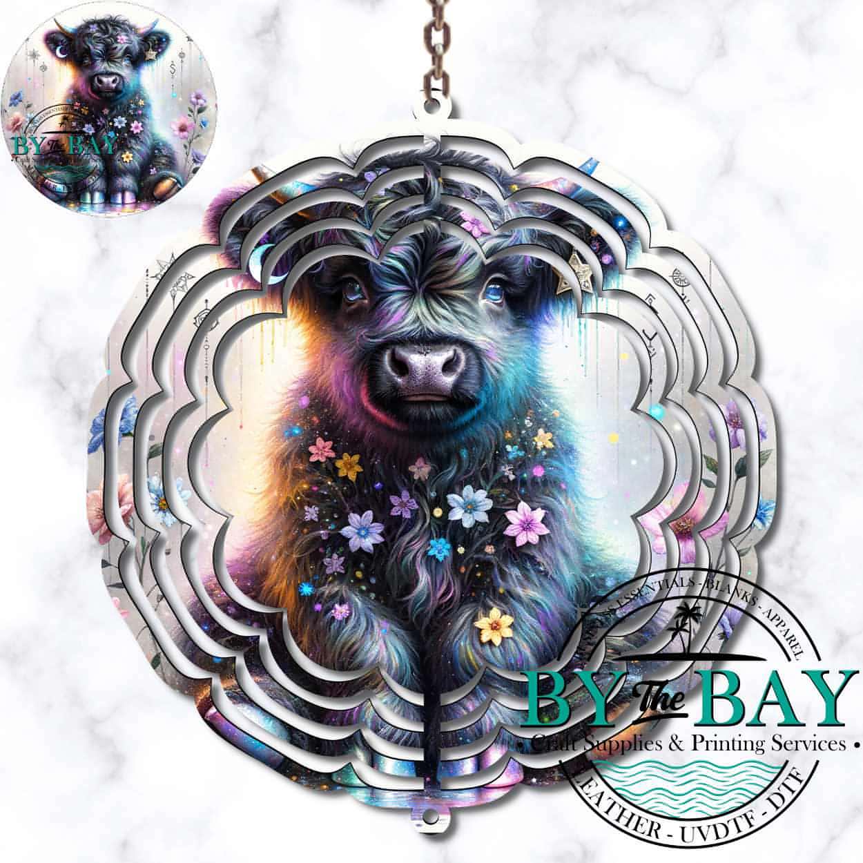 Pastel Magical Highland 2 Wind Spinner Sublimation Print