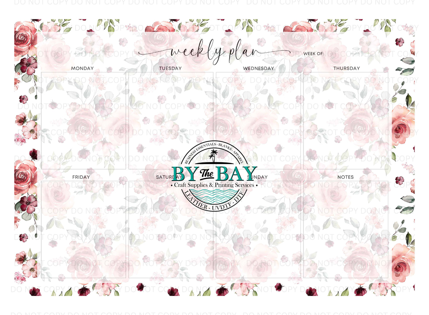 A3 Weekly Planners - Pink Roses