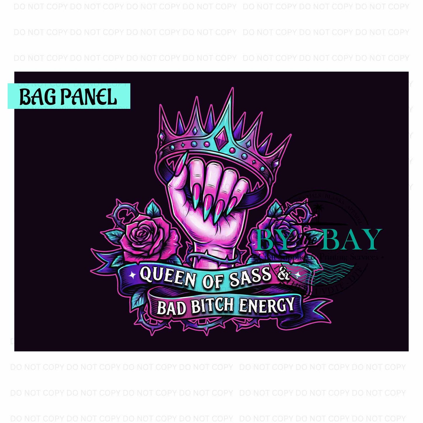 Queen of Sass Bag Panel (Various Sizes)