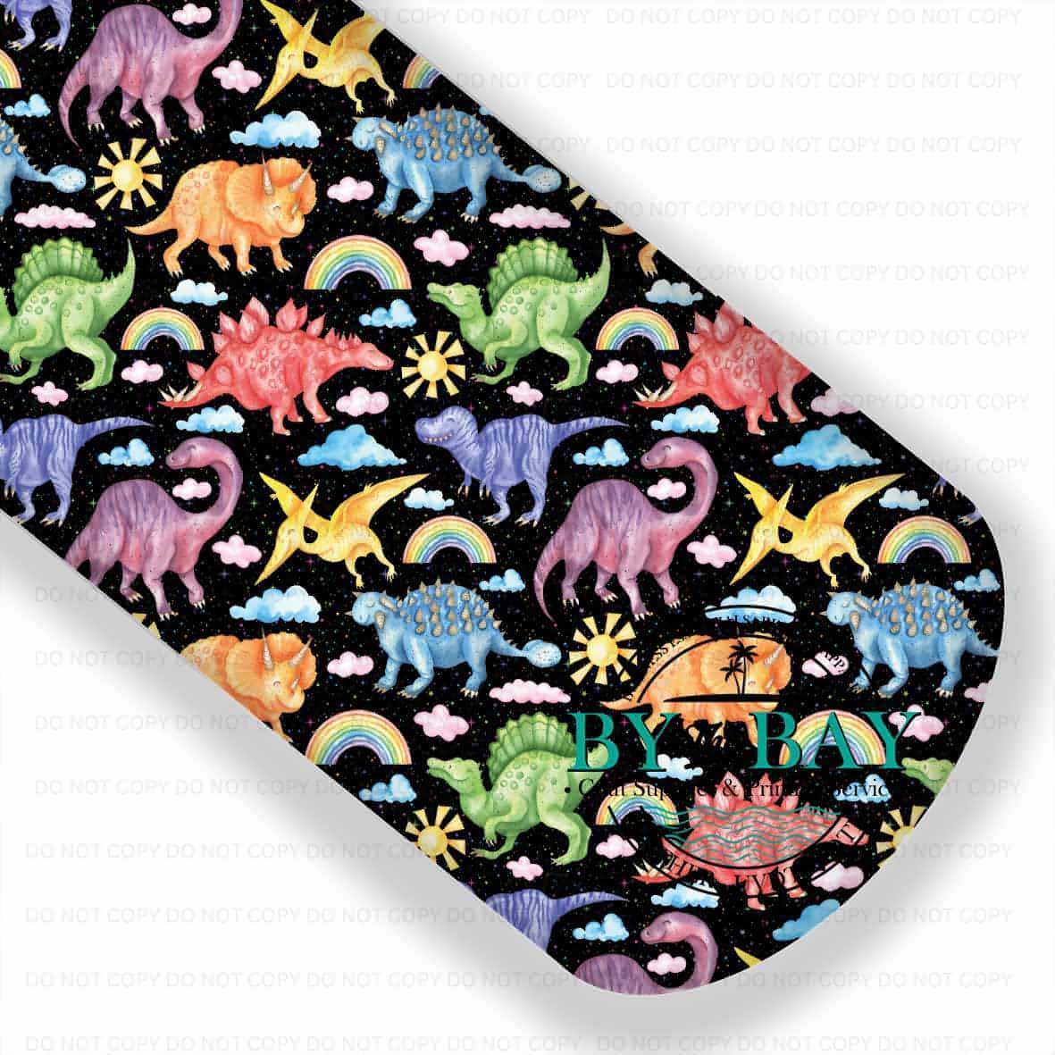 Rainbow Dinos Black Stars