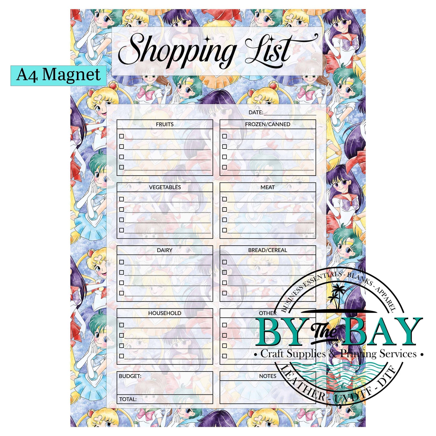 S Moon A4 Shopping List Magnet