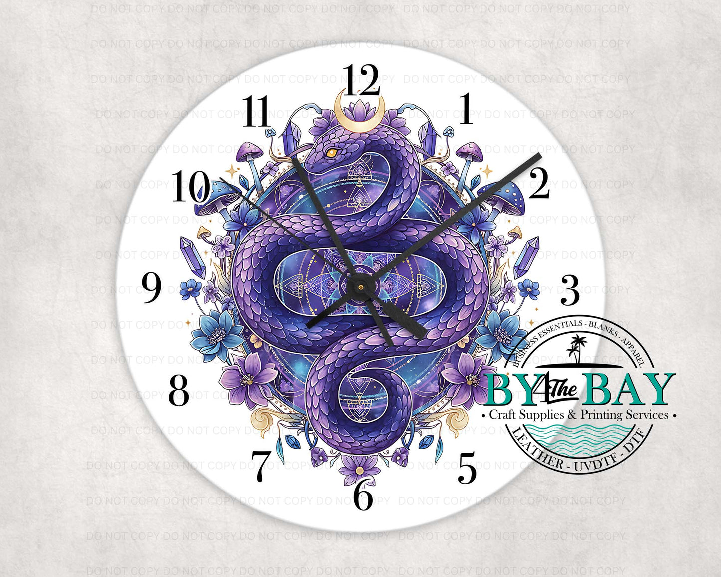 Snake Moon Crystals Clock