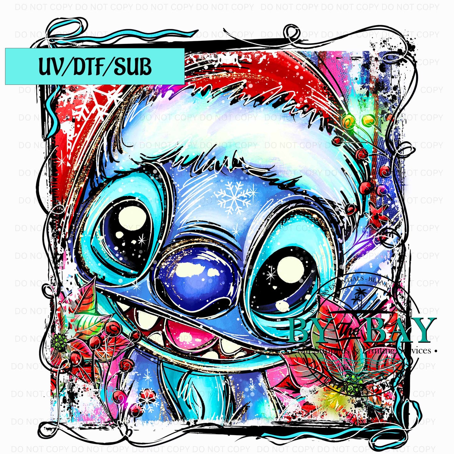 Blue Guy Xmas 3 UV/DTF/SUB Print