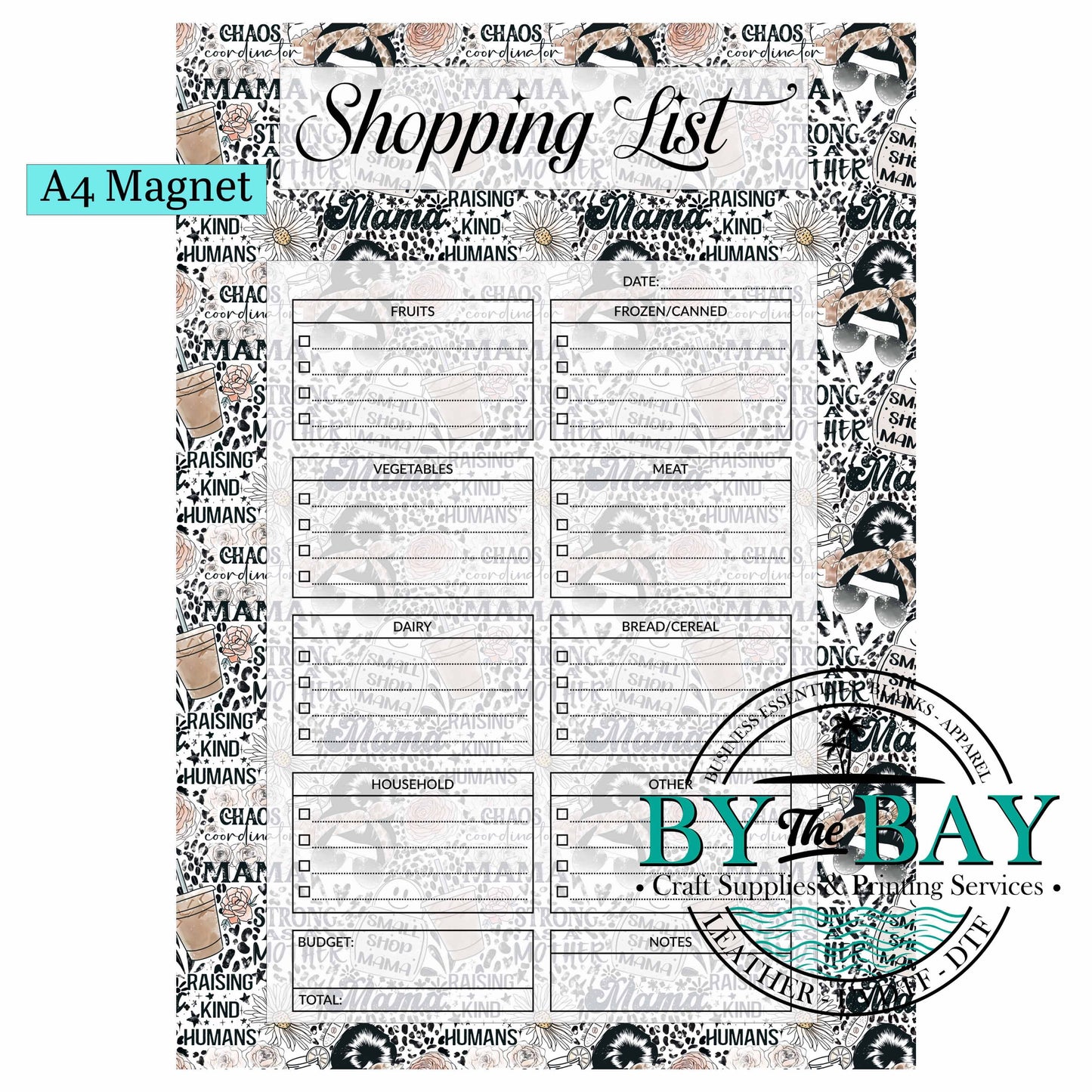 Strong as a Mama A4 Shopping List Magnet