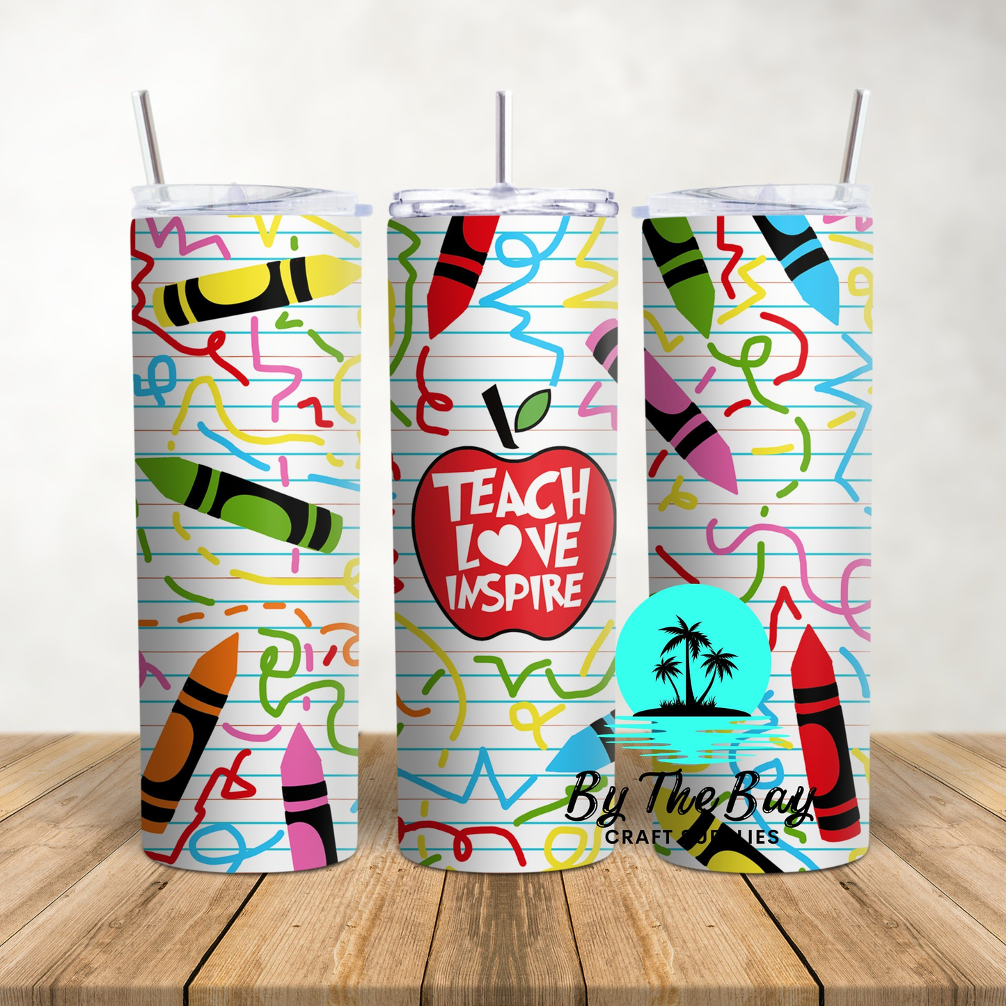 Apple Teach 20oz SUB Print