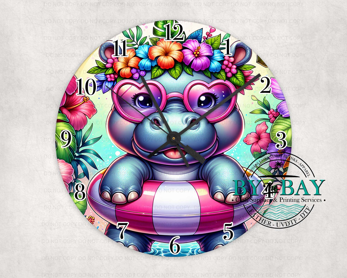 Summer Hippo Clock