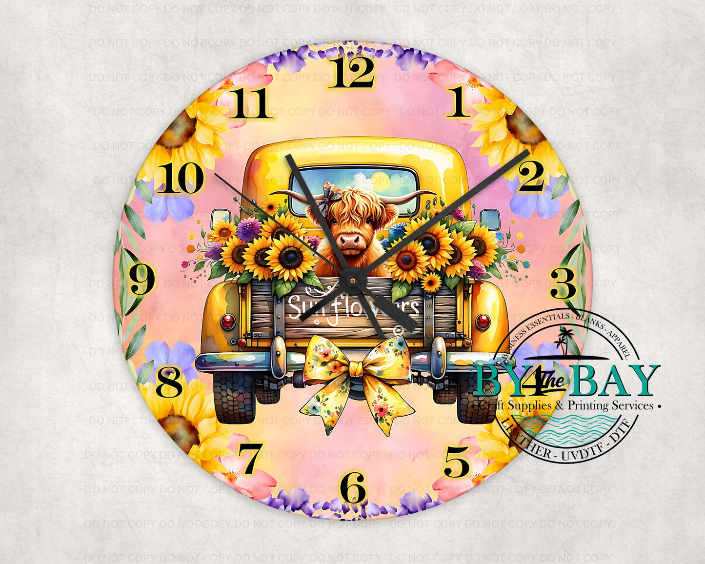 Sunflower Highland Clock