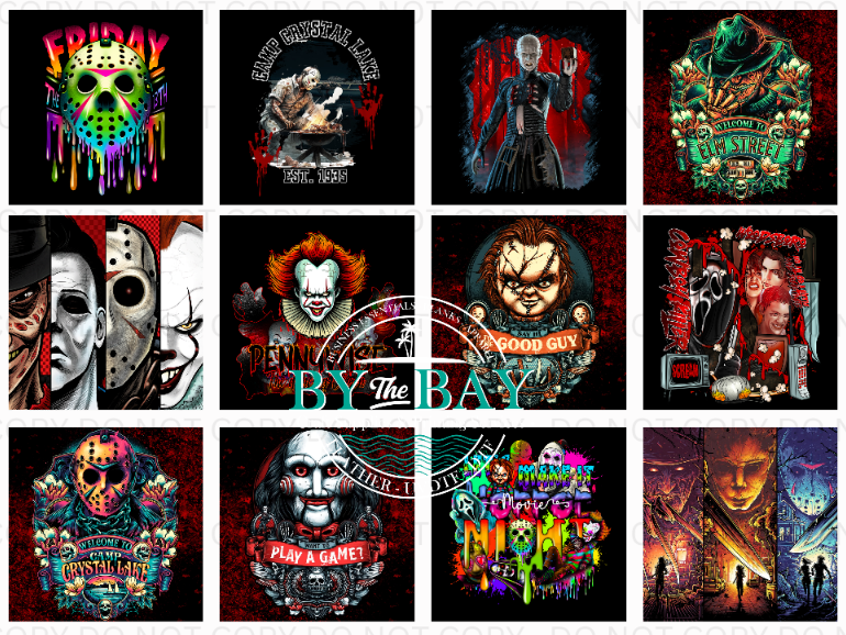 Horror #2 30cm panels - Pre-designed 1m Faux Leather/Vinyl Gang Sheet