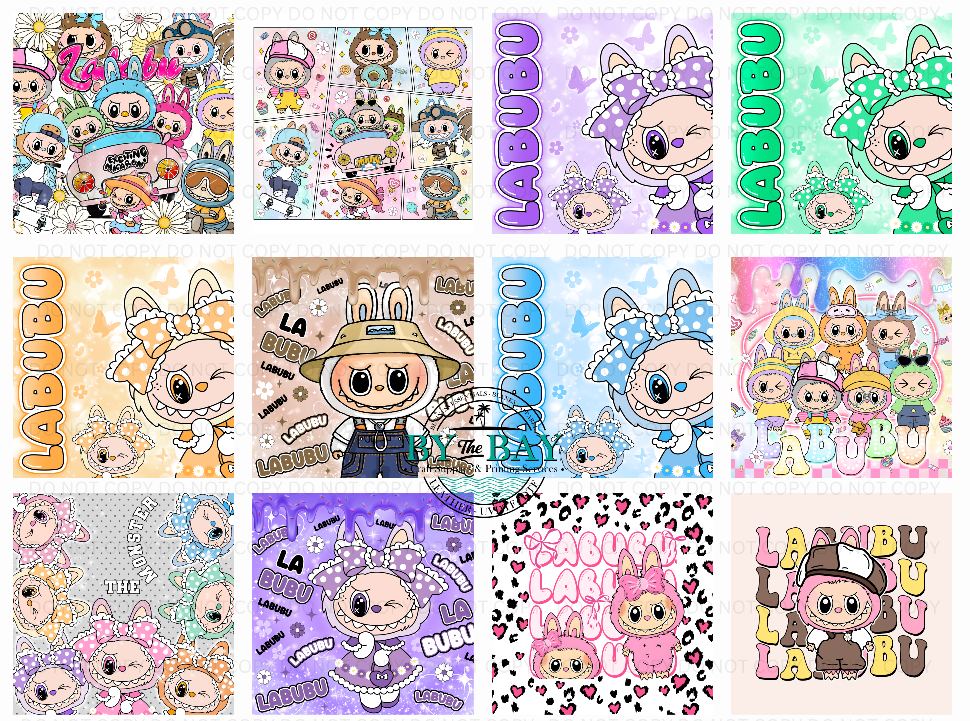 Monsters 30cm panels - Pre-designed 1m Faux Leather/Vinyl Gang Sheet