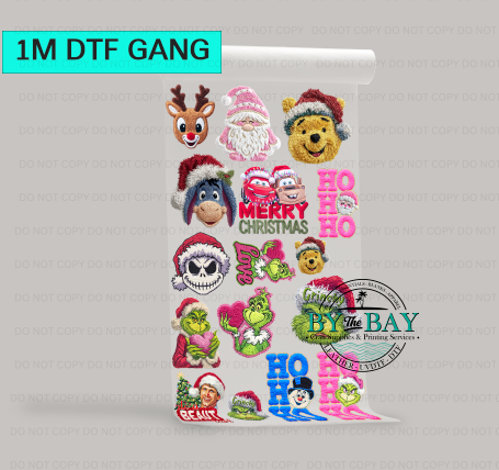 Christmas Fluffy Pre-designed 1m DTF Gang Sheet