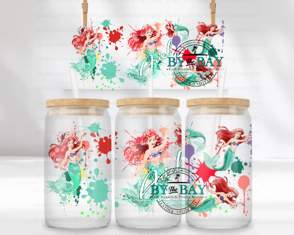 Princess Mermaid Splatter 16oz UVDTF Wrap