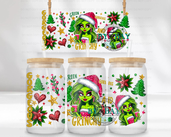 Mean Girl Grinchin 16oz UVDTF Wrap