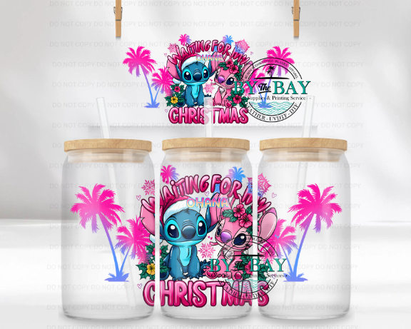 Blue Guy & Girl Xmas 16oz UVDTF Wrap