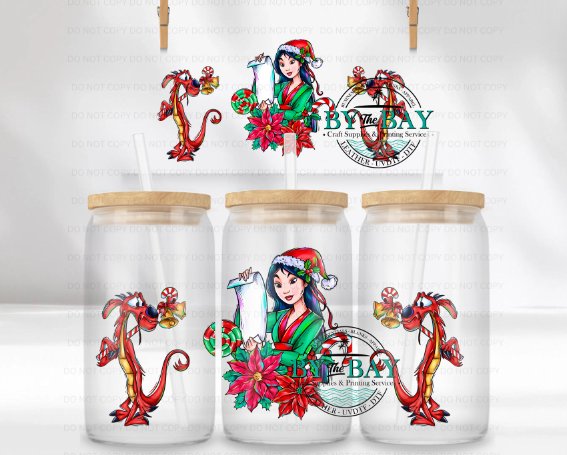 Princess M Xmas 16oz UVDTF Wrap