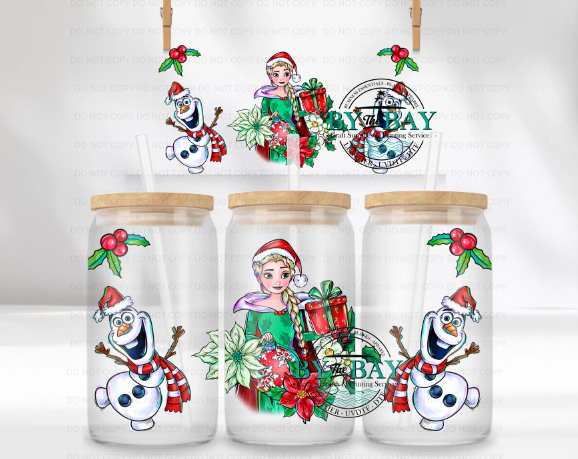 Princess E Xmas 16oz UVDTF Wrap