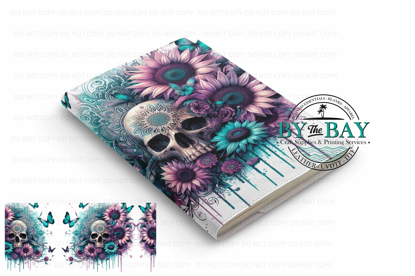 Skull Flowers - Ready made notepad Cover (Notepad & Pocket options available)