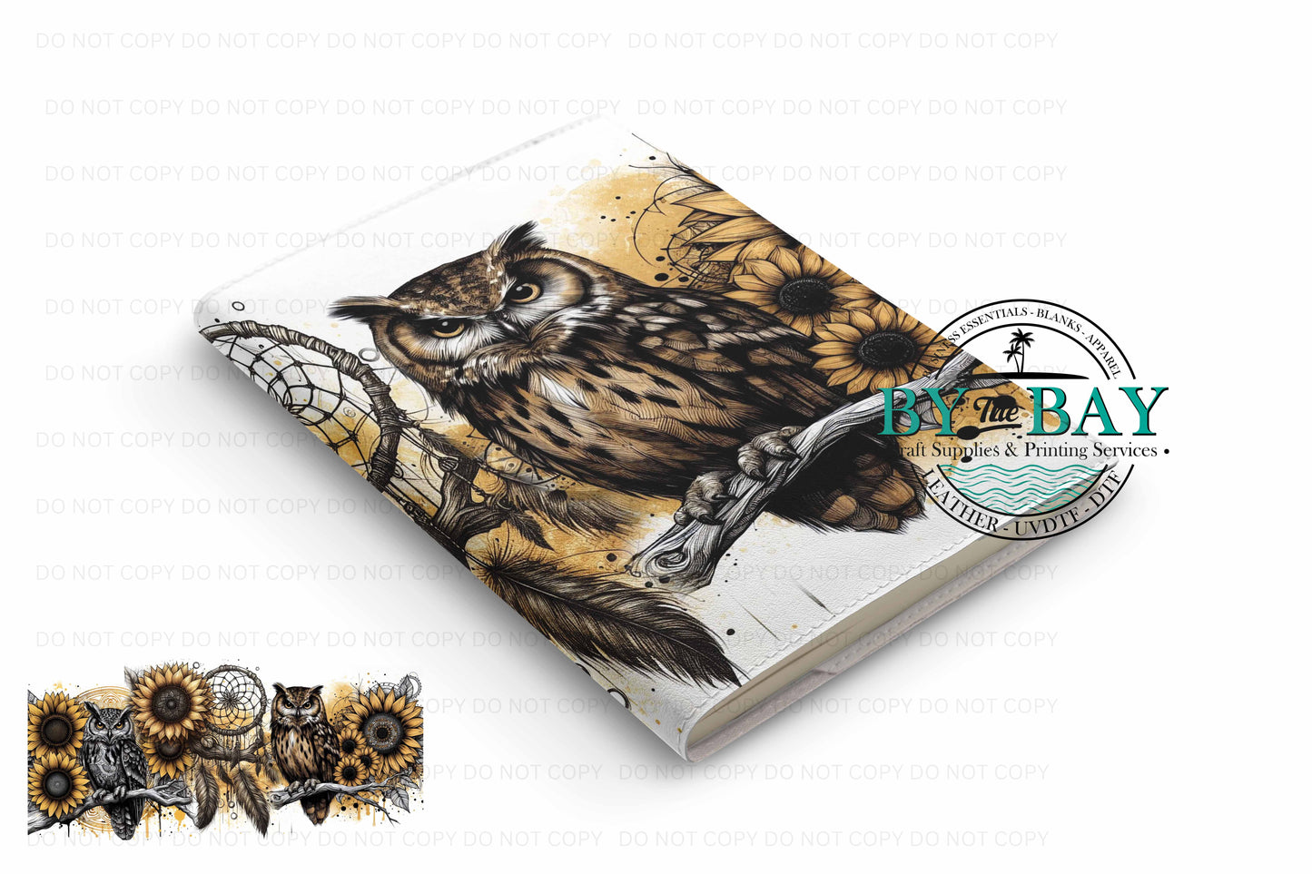 Sunflower Owls - Ready made notepad Cover (Notepad & Pocket options available)