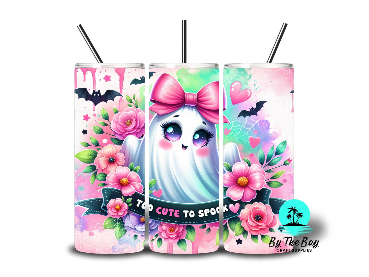 Too cute to spook pink bow 20oz SUB Print