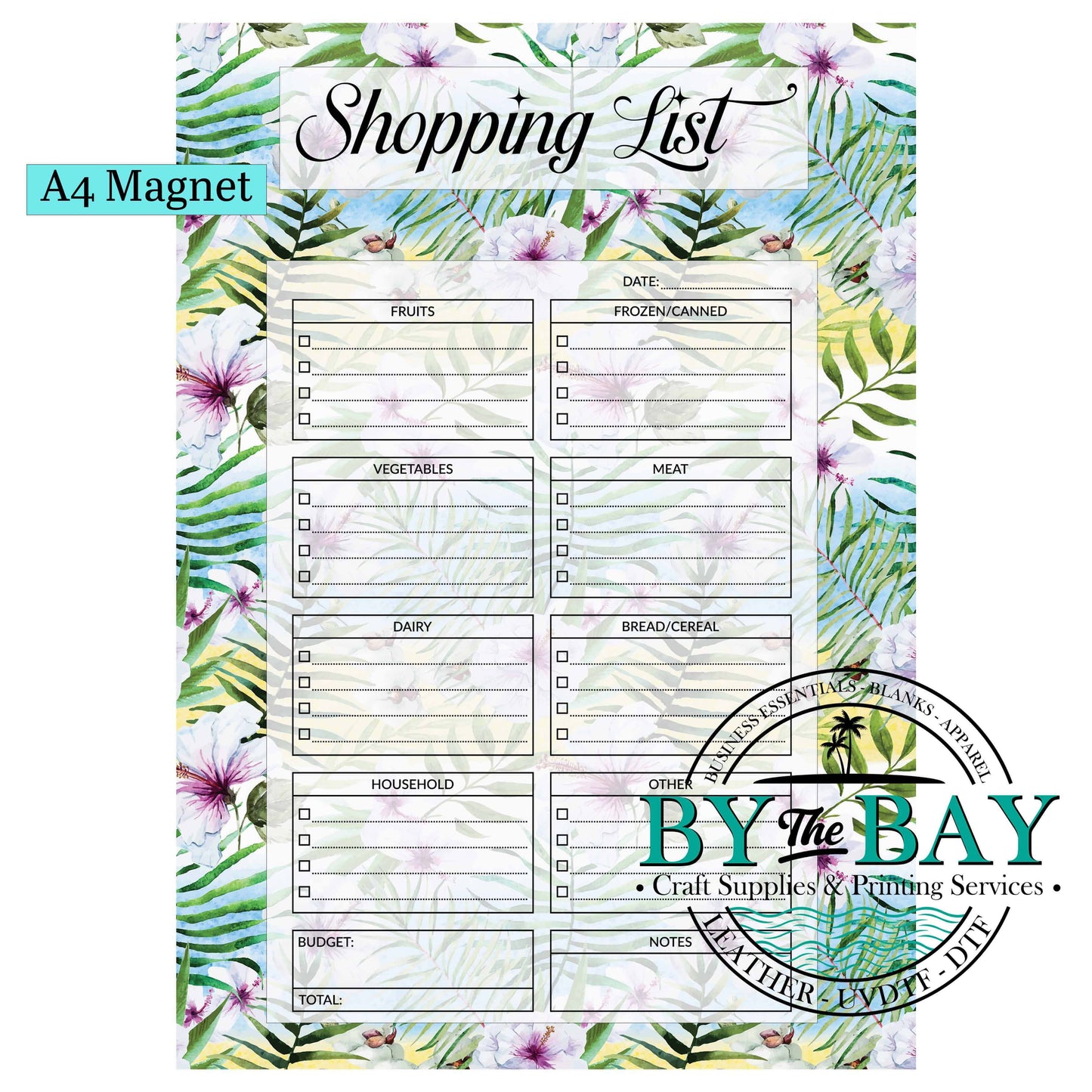 Tropicals A4 Shopping List Magnet