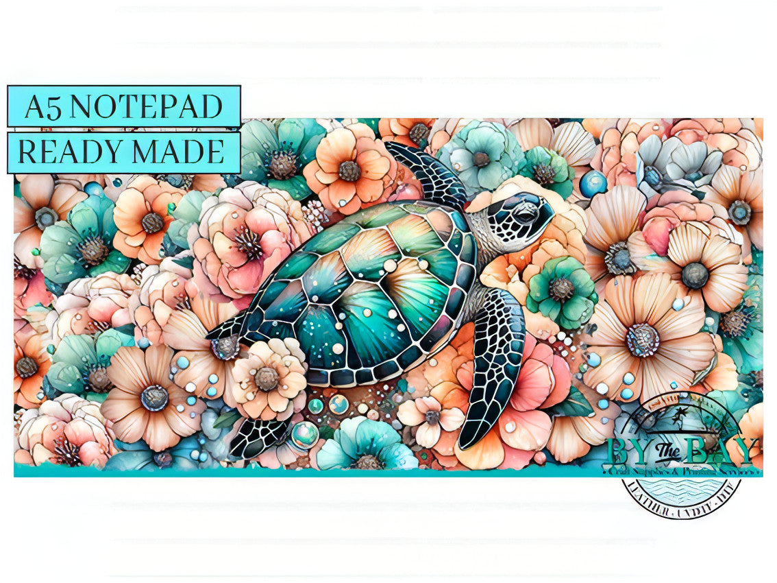 Turtle - Ready made notepad Cover (Notepad & Pocket options available)