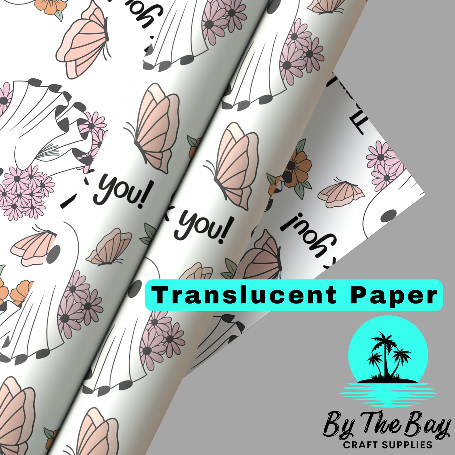 Thank you Retro Ghosts Translucent Paper