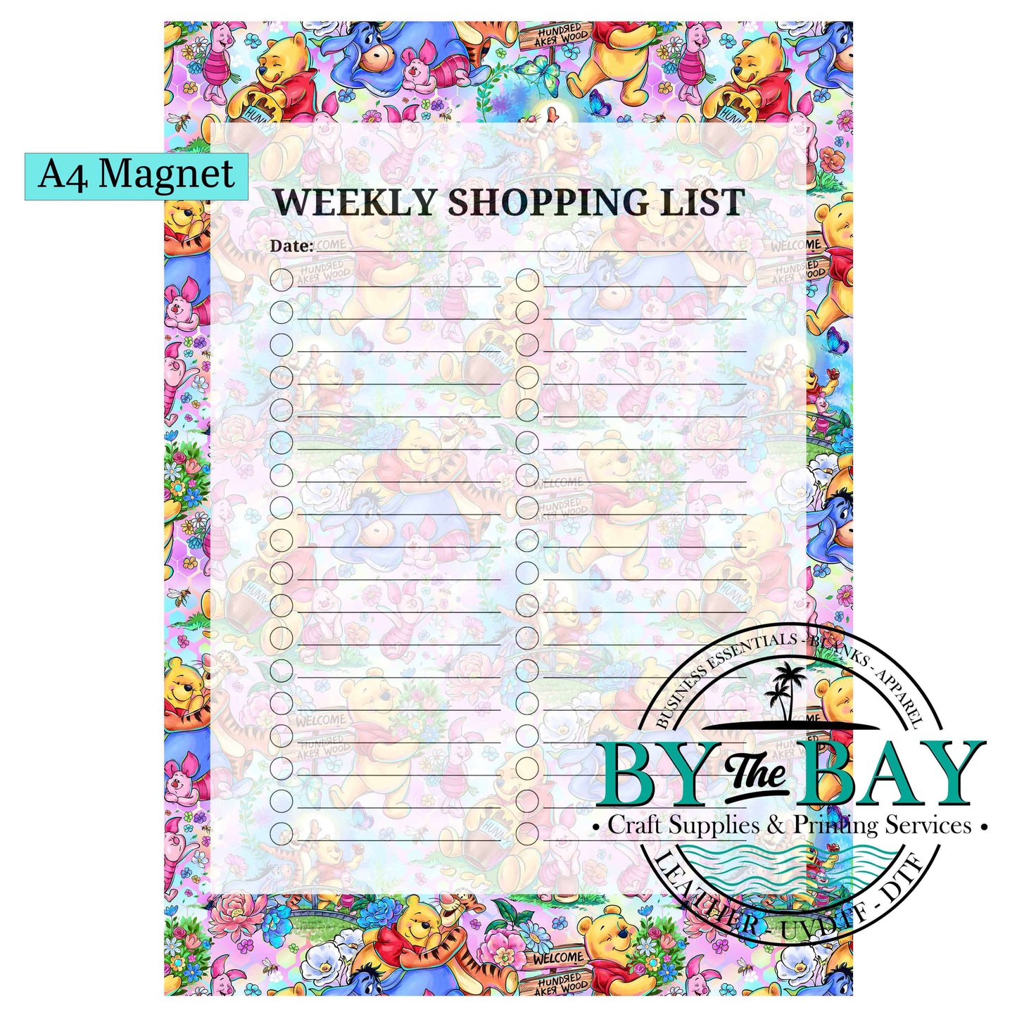 W Pooh A4 Shopping List Magnet