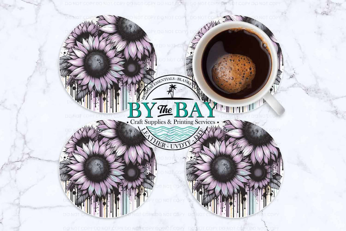 Watercolour Purple Sunflower