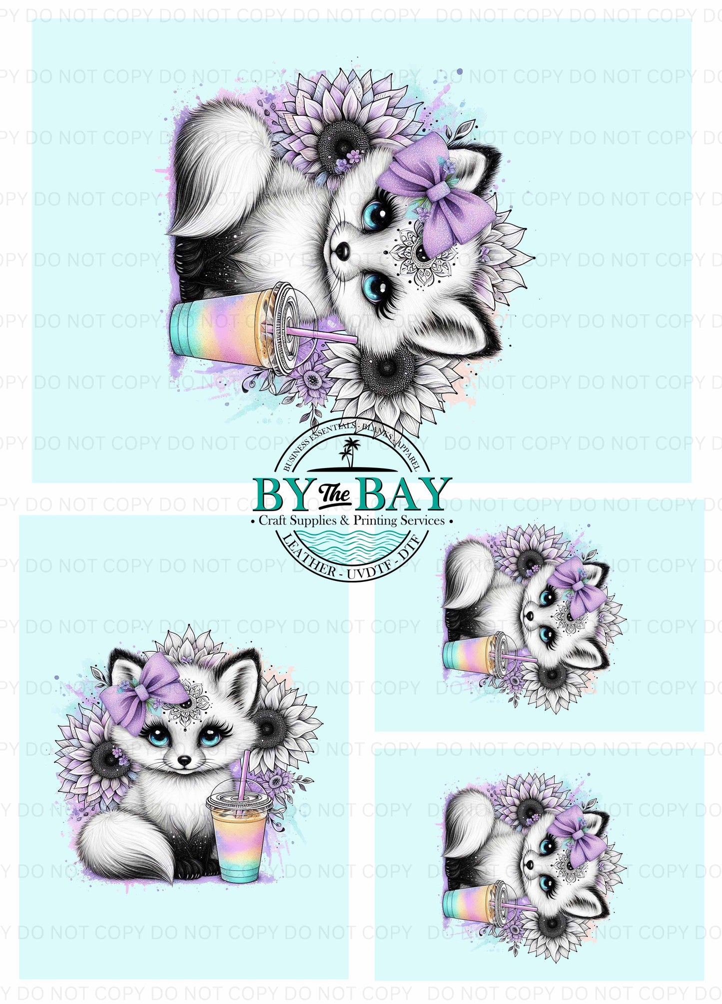 White Fox Blue Panel (Various Sizes)