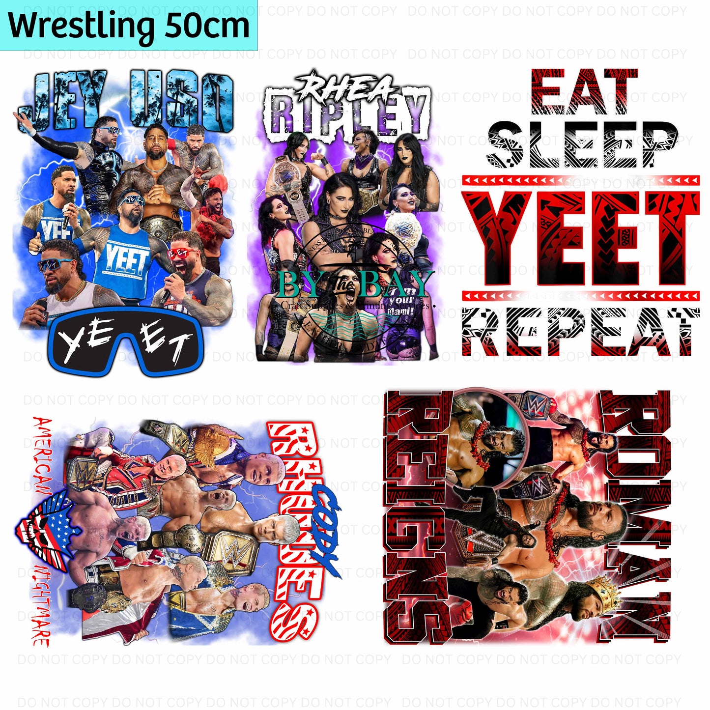 Wrestling Pre-designed 50cm DTF Gang Sheet