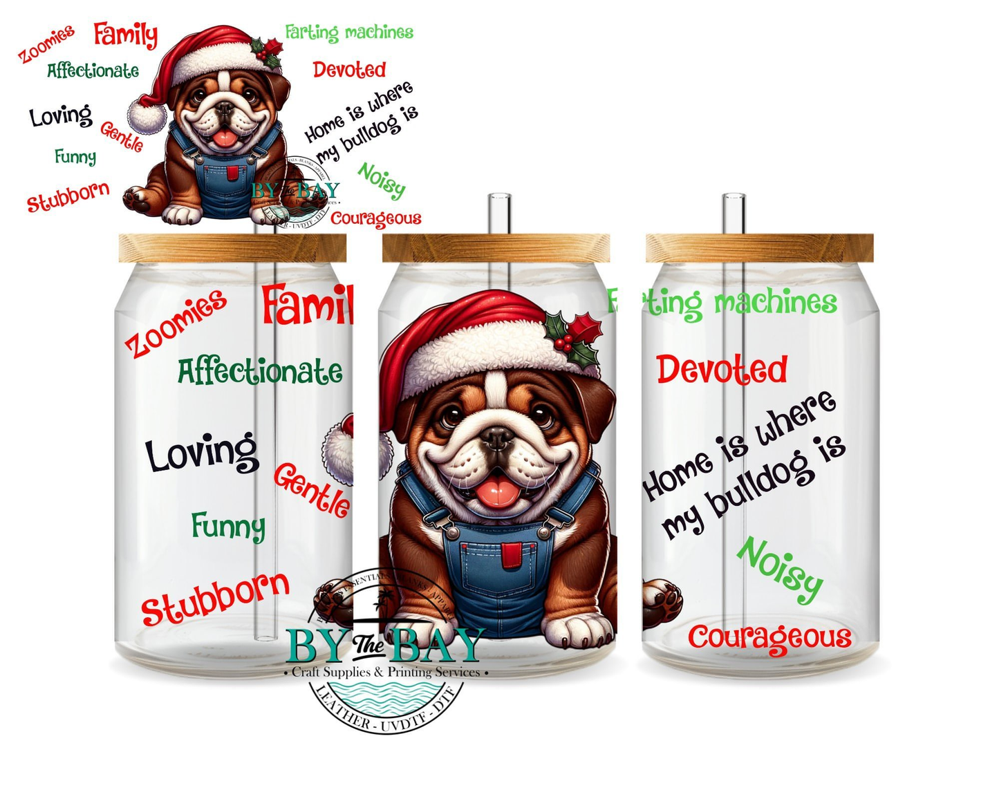 Xmas Bulldog overalls 16oz Wrap