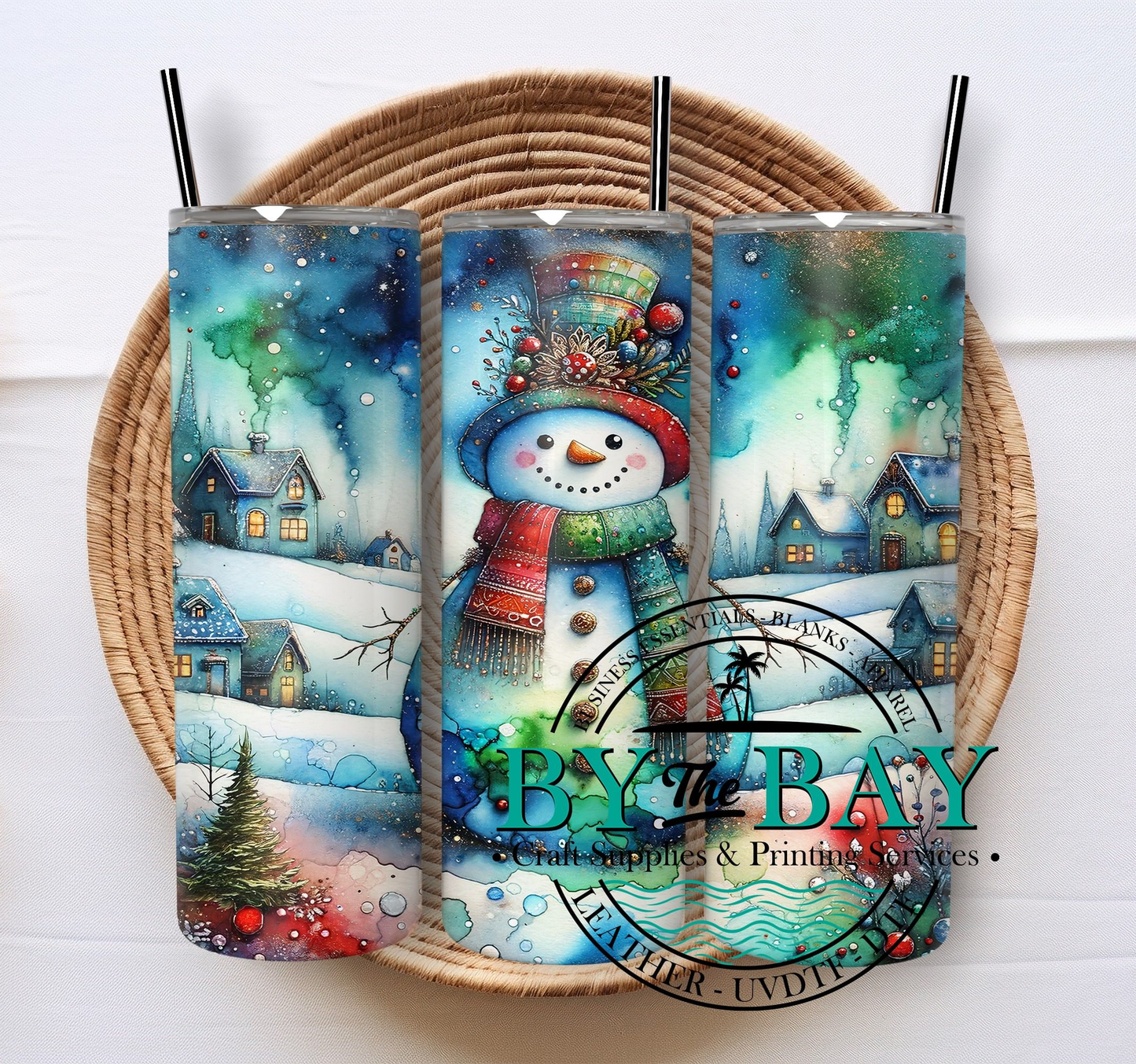 Alcohol ink snowman 4