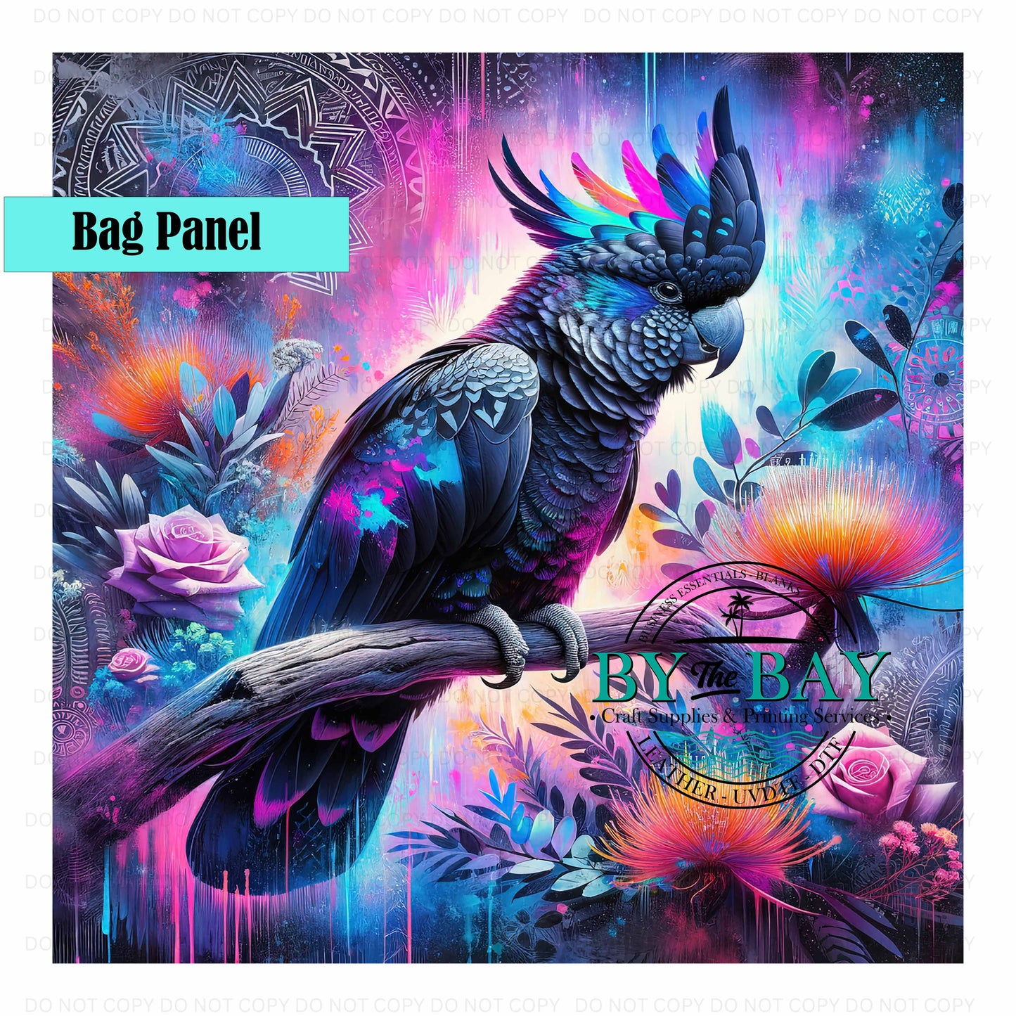 Black Cockatoo (Various Sizes) Bag Panels