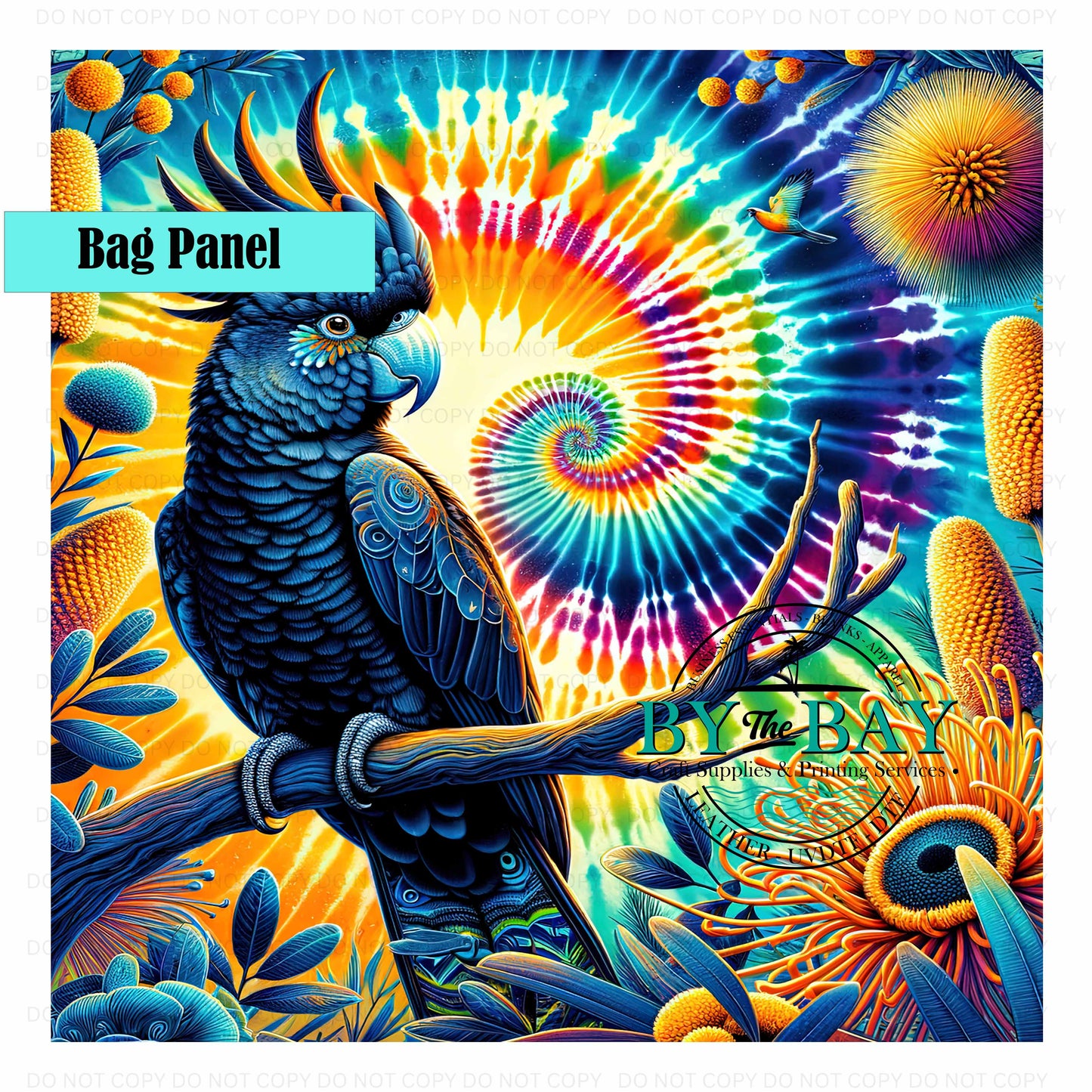 Black Cockatoo Bright (Various Sizes) Bag Panels