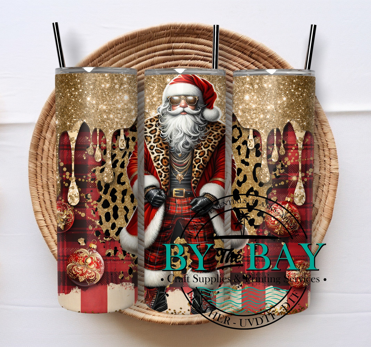 Bling red Santa 20oz SUB tumbler print