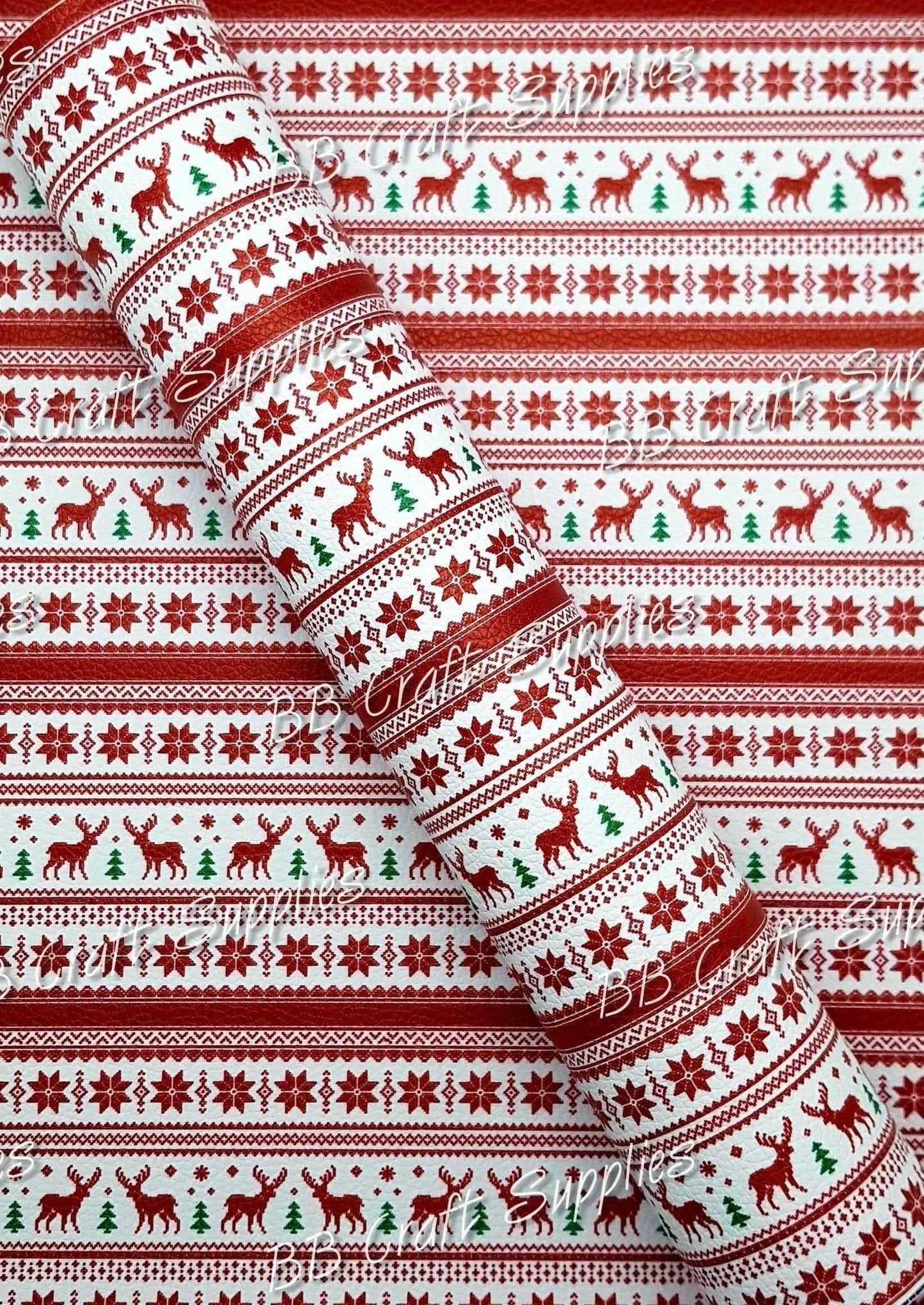 Roll - Christmas Sweater Litchi - Bare Butler Faux Leather Supplies