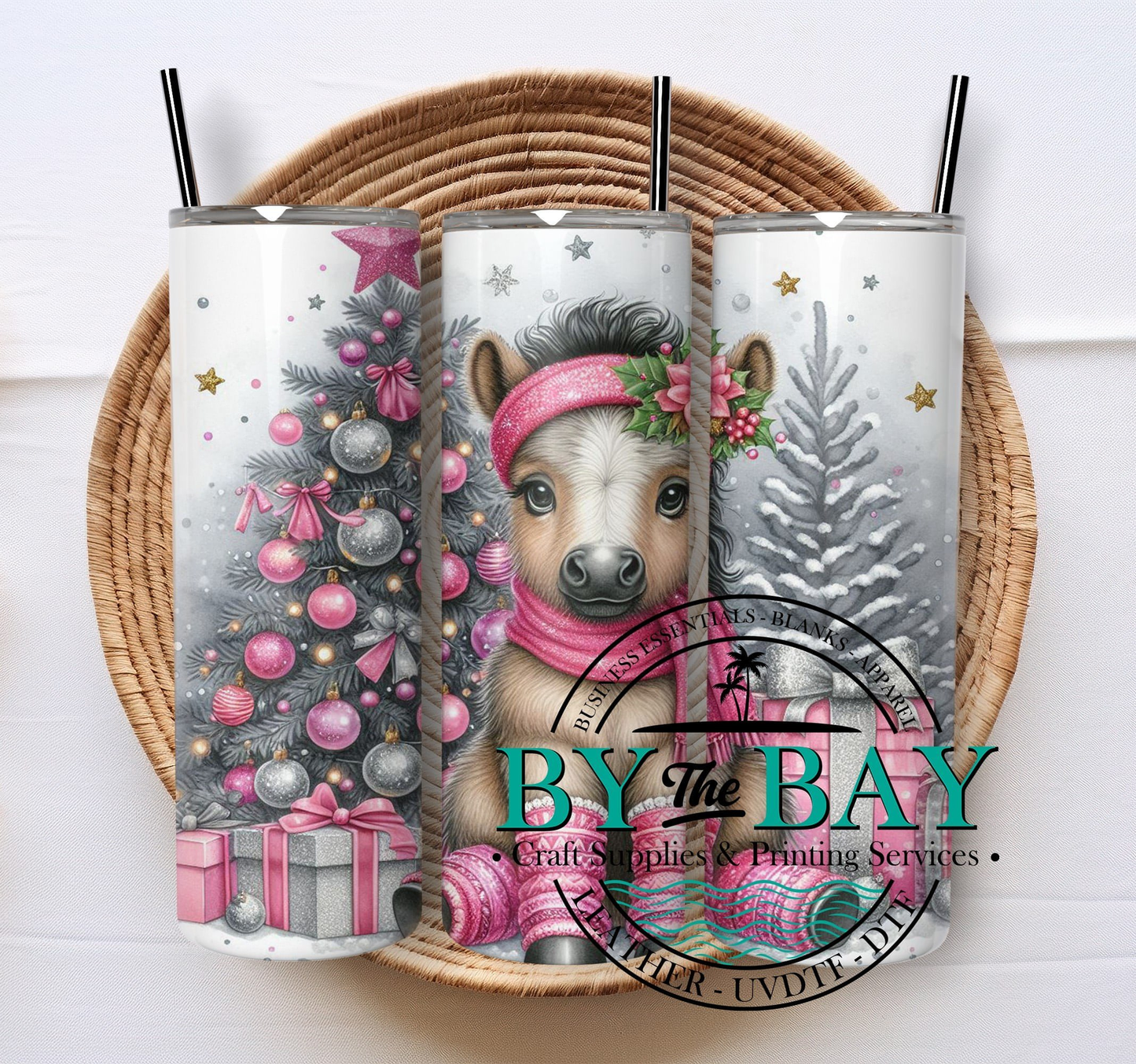 Christmas horse wrap 20oz SUB tumbler print