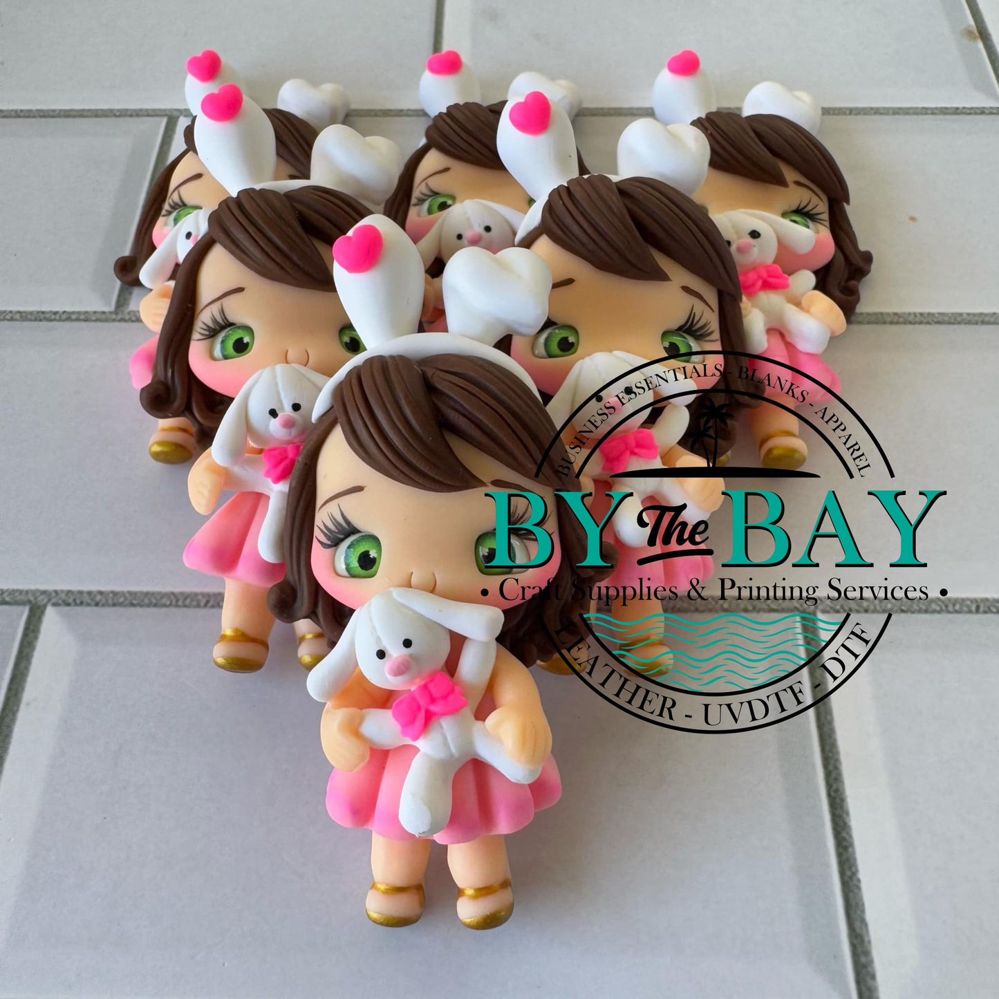 Easter Girl White Bunny