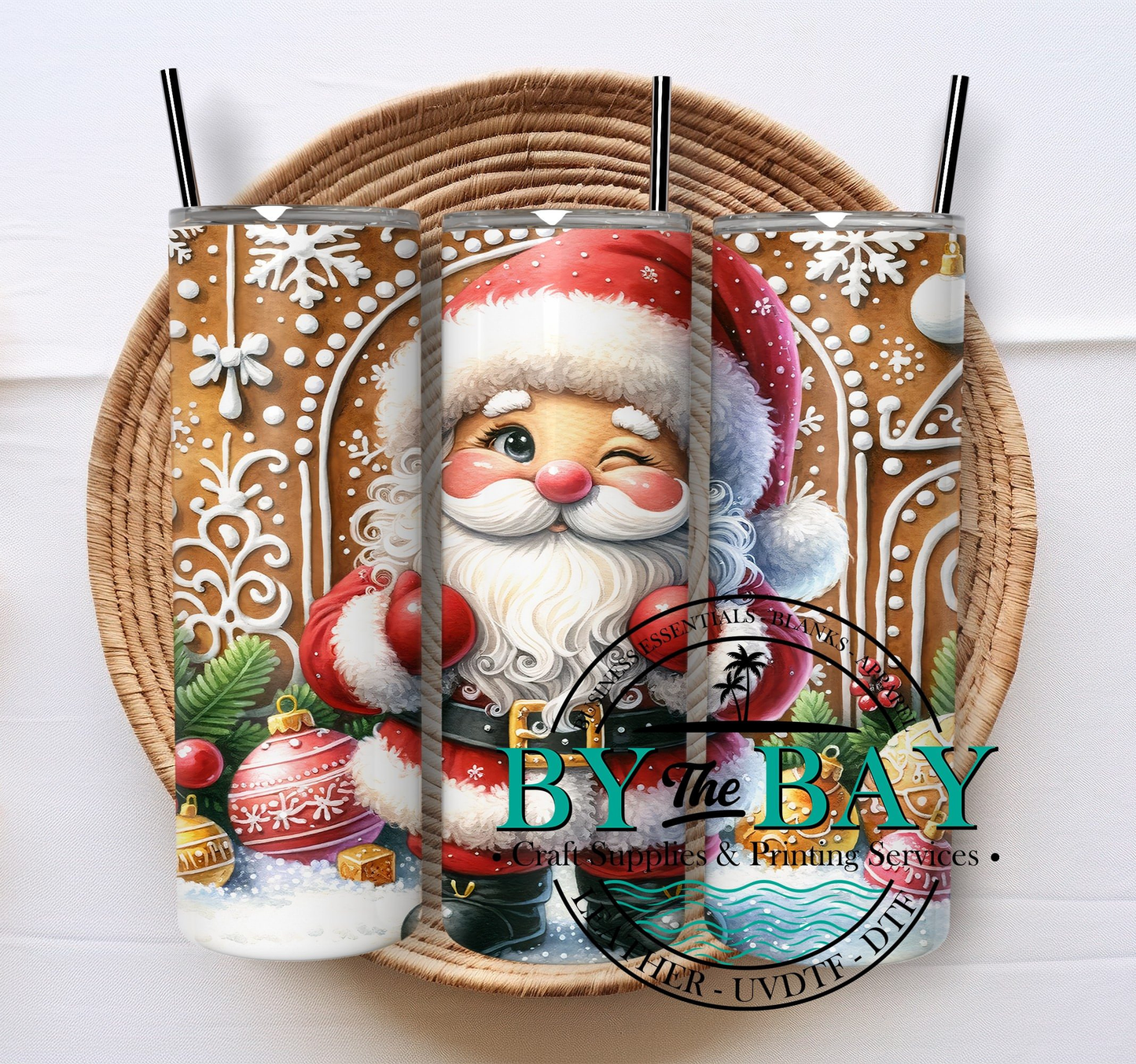 Gingerbread Santa 20oz SUB tumbler print