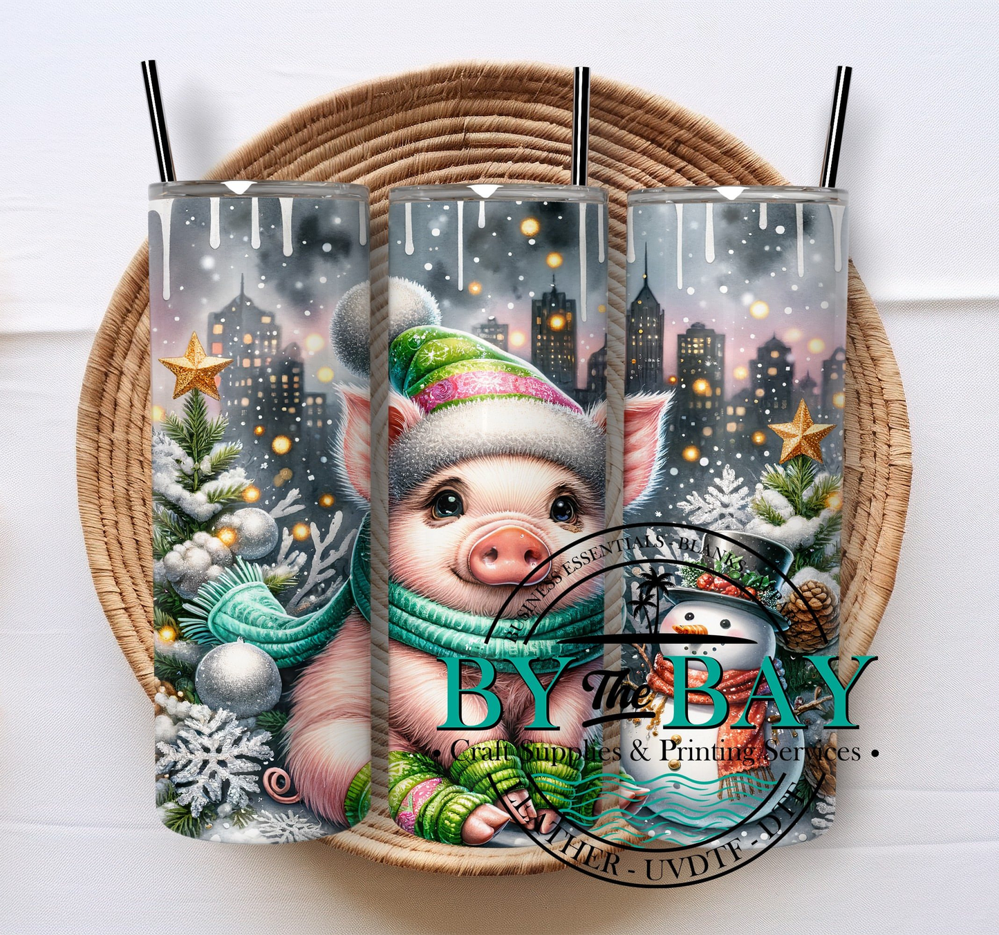 Green Christmas 20oz SUB tumbler print