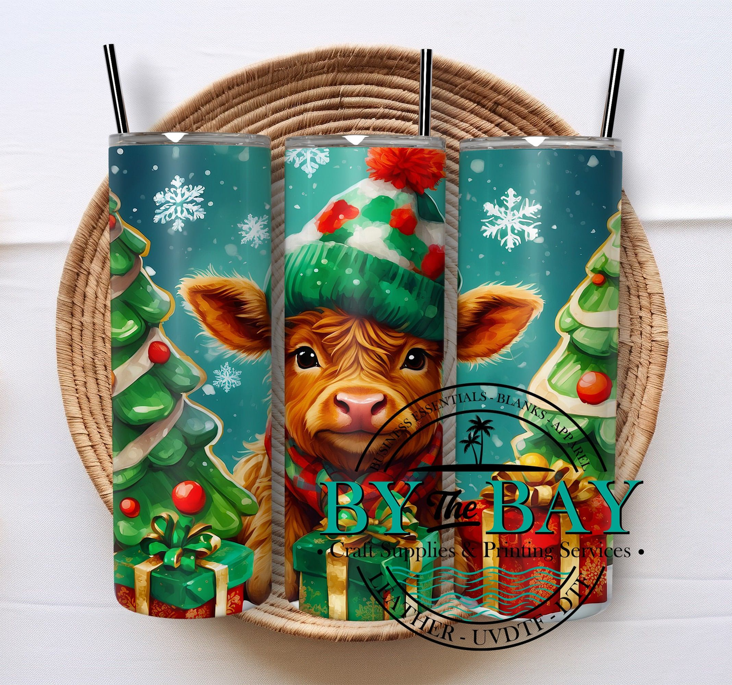 Highland cow elf 20oz SUB tumbler print