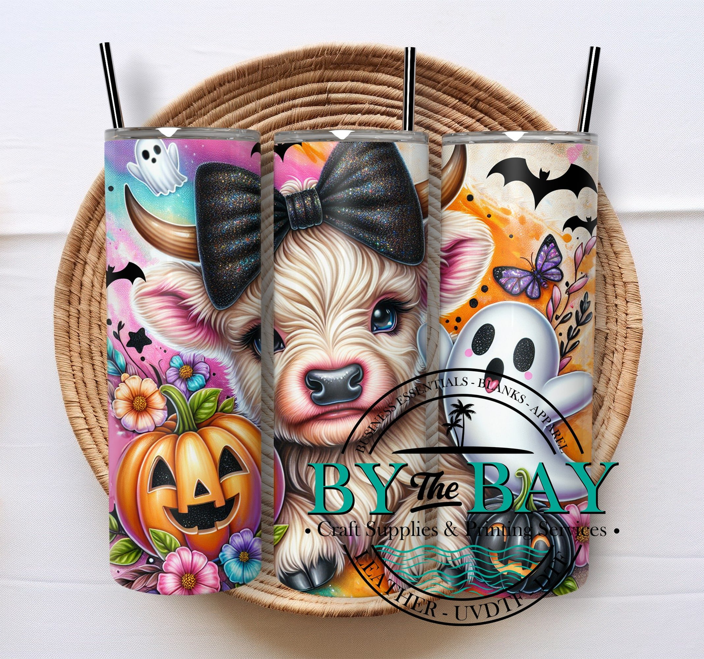 Highland cow ghost 20oz SUB tumbler print