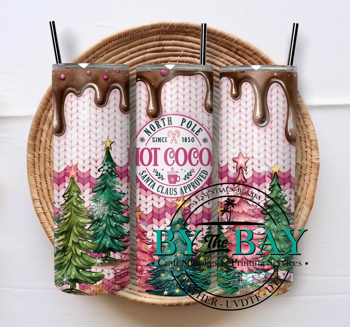 Hot cocoa pink drip 20oz SUB tumbler print