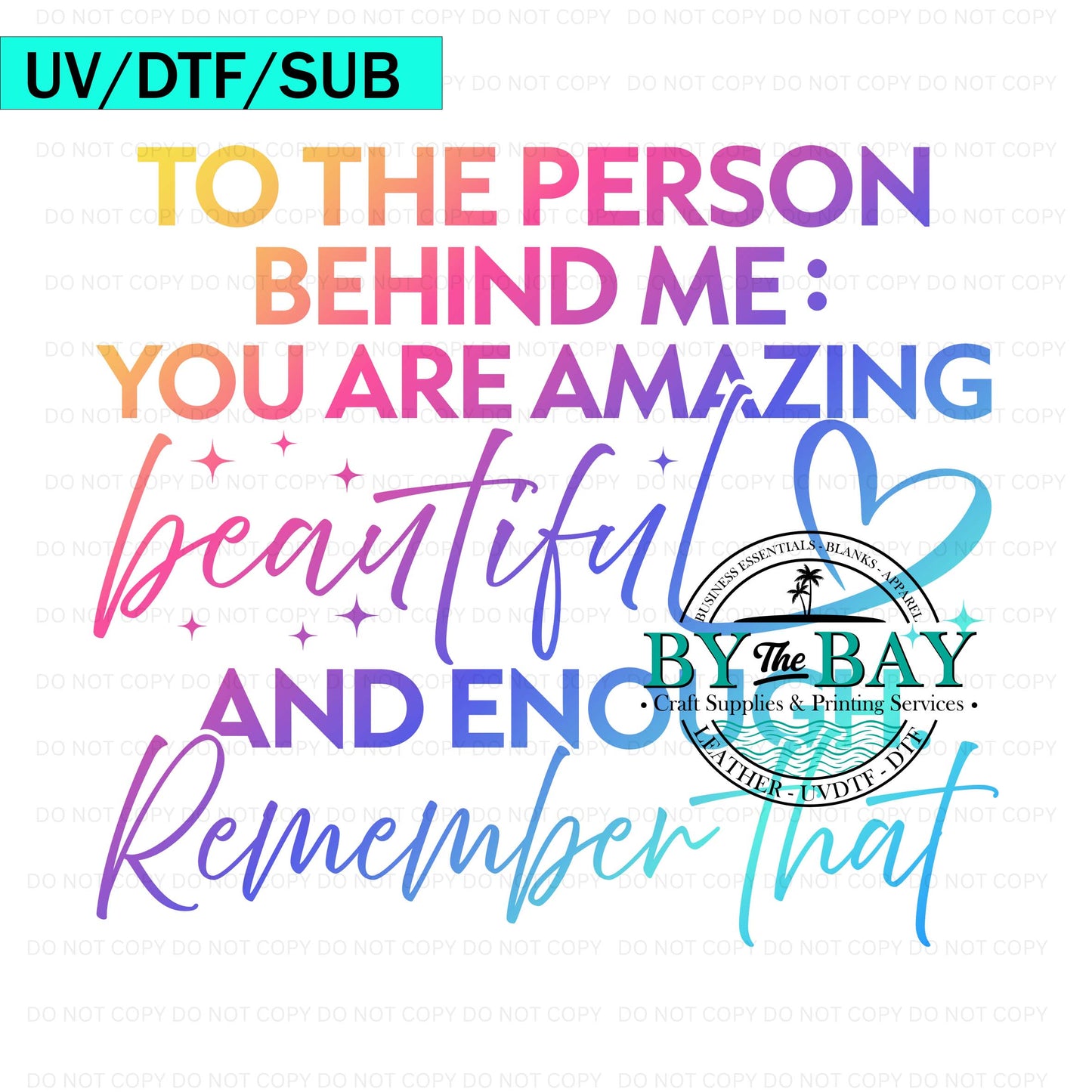 Person Behind me Rainbow Text 01 UVDTF/DTF/SUB
