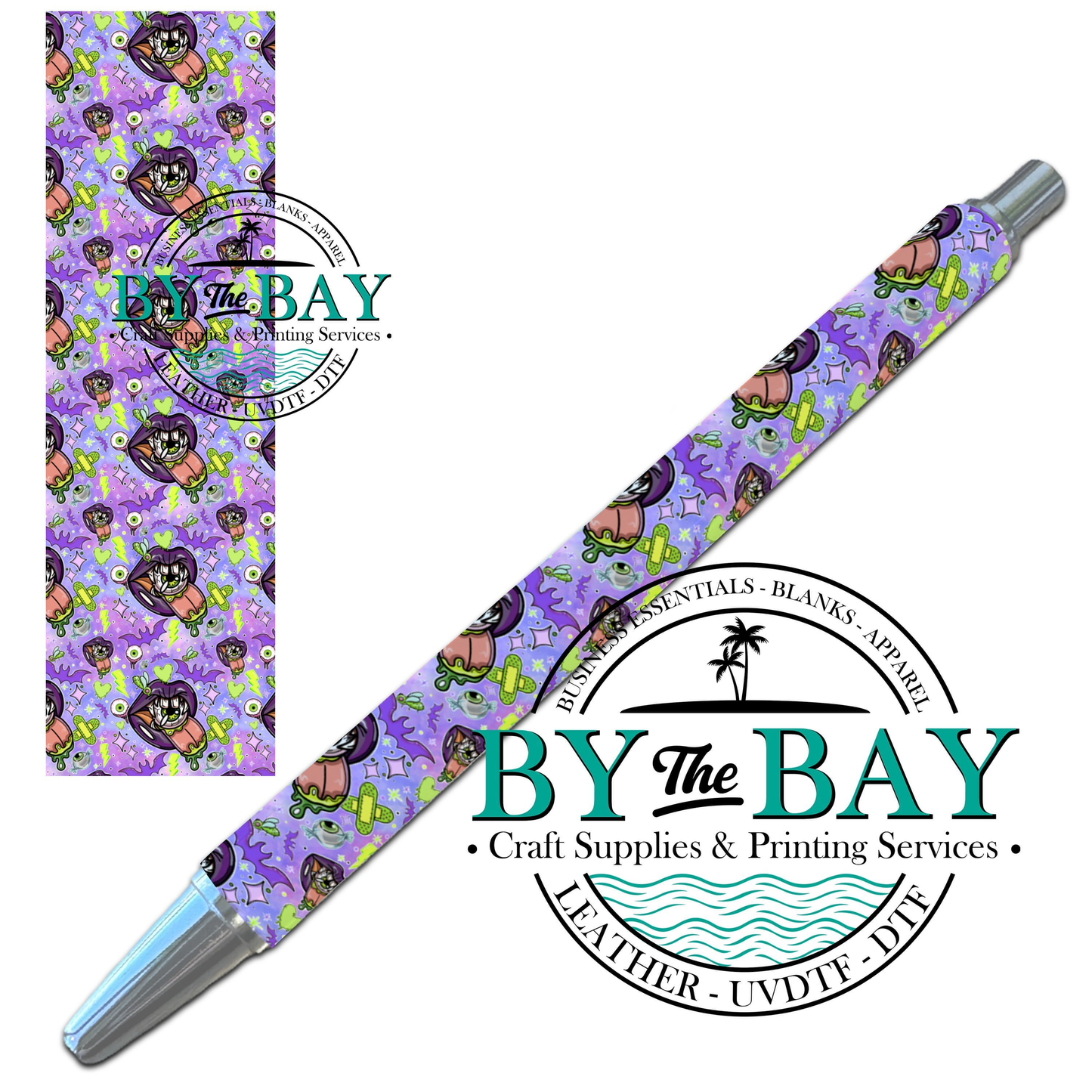 Purple Eyeball Tongue UVDTF Pen Wrap