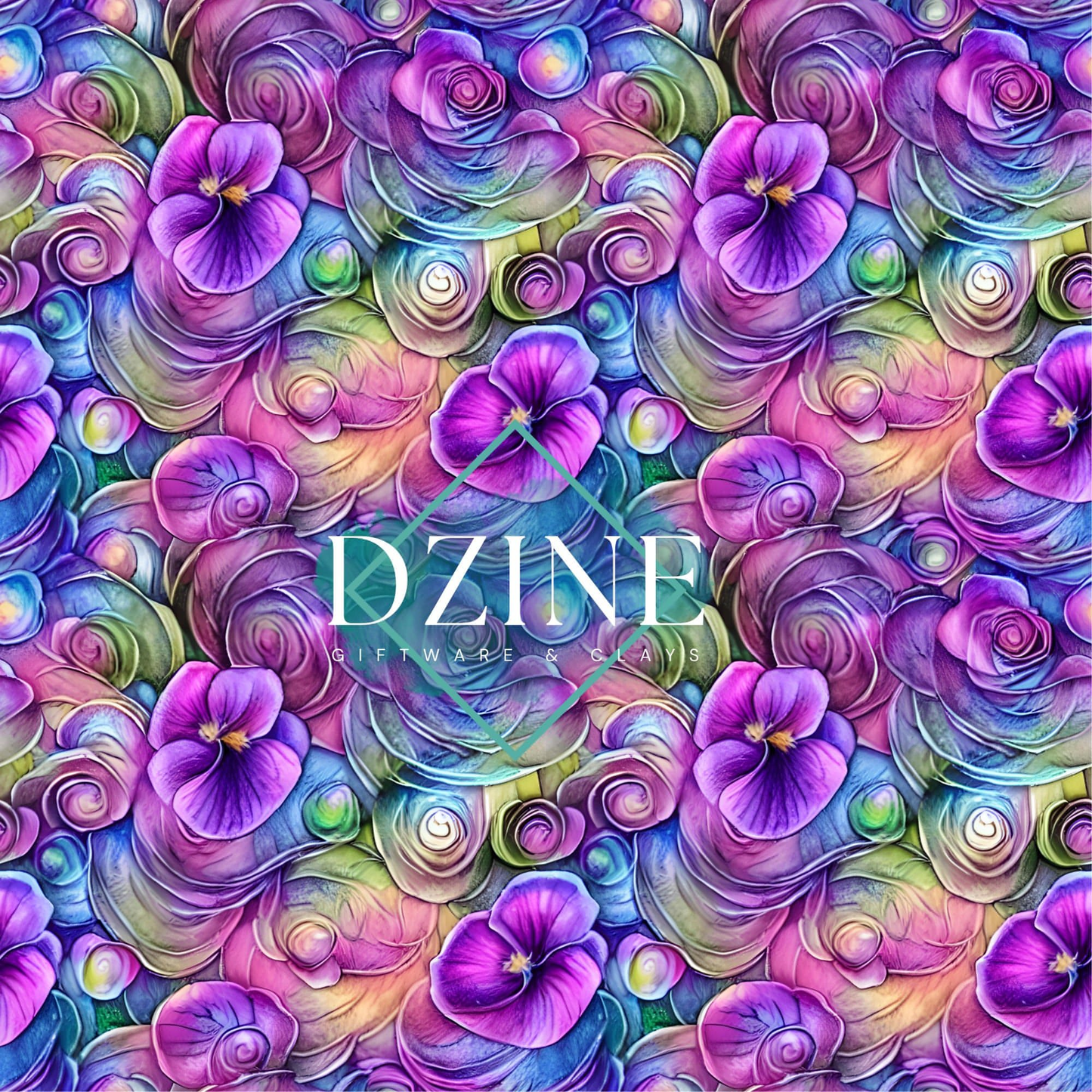 Purple pansies Faux Leather