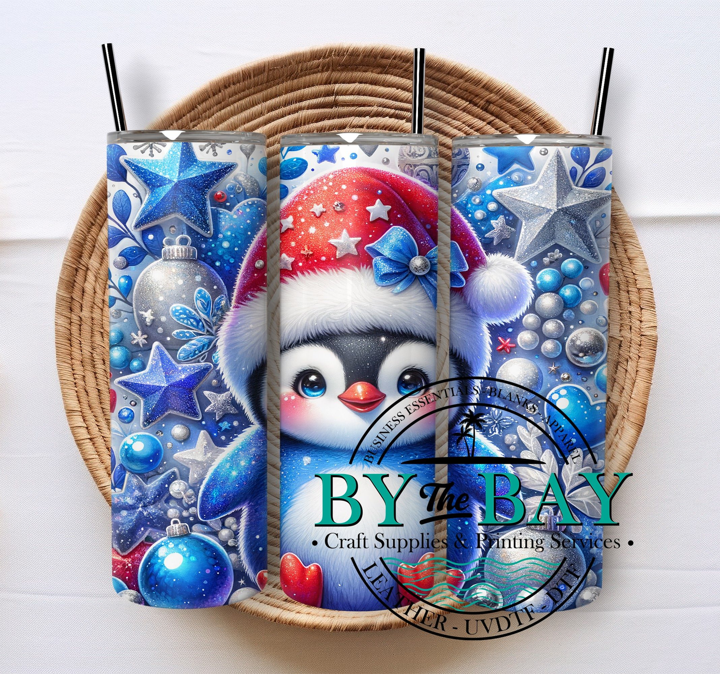 Red blue penguin 20oz SUB tumbler print