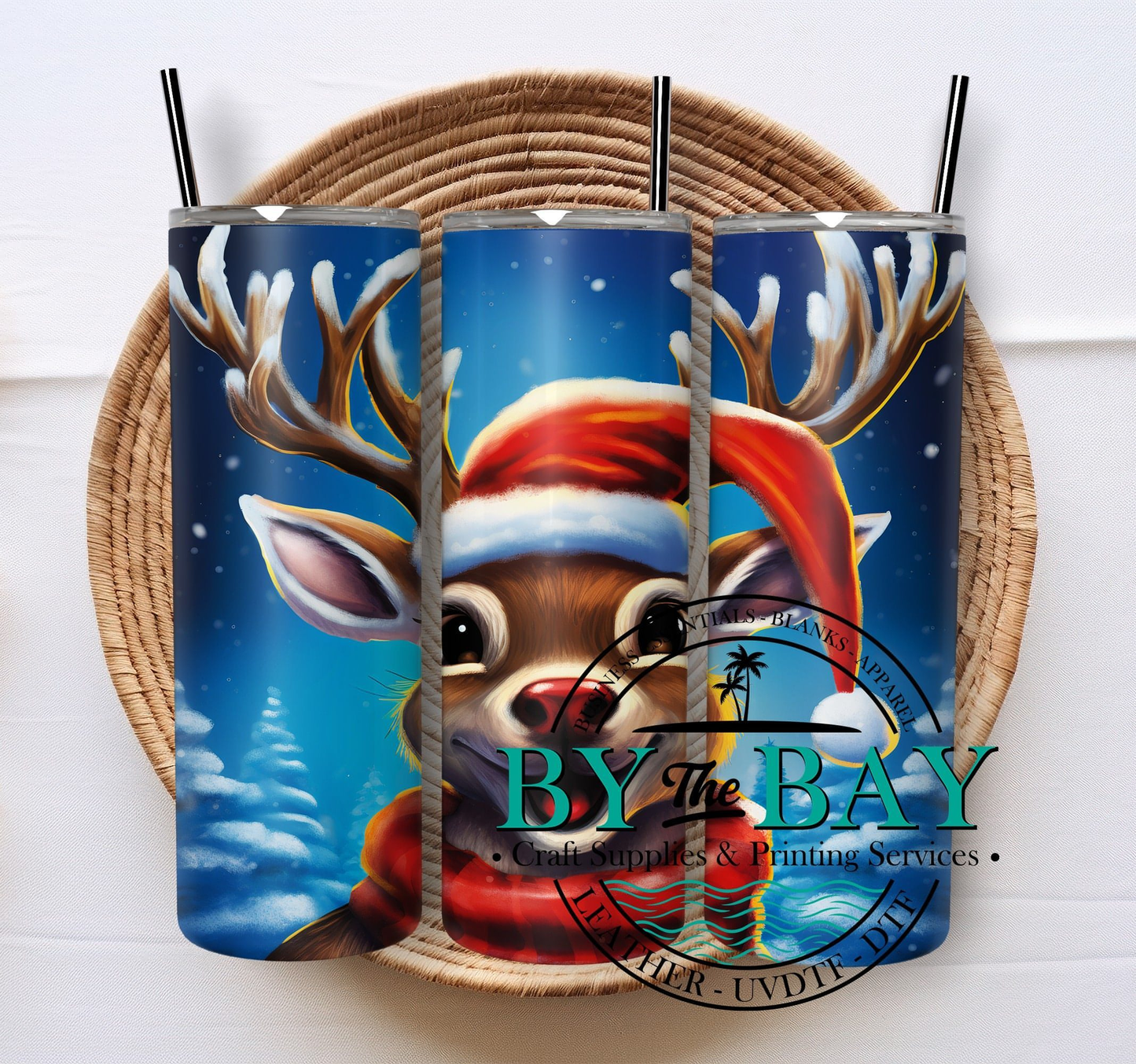 Reindeer red nose 20oz SUB tumbler print
