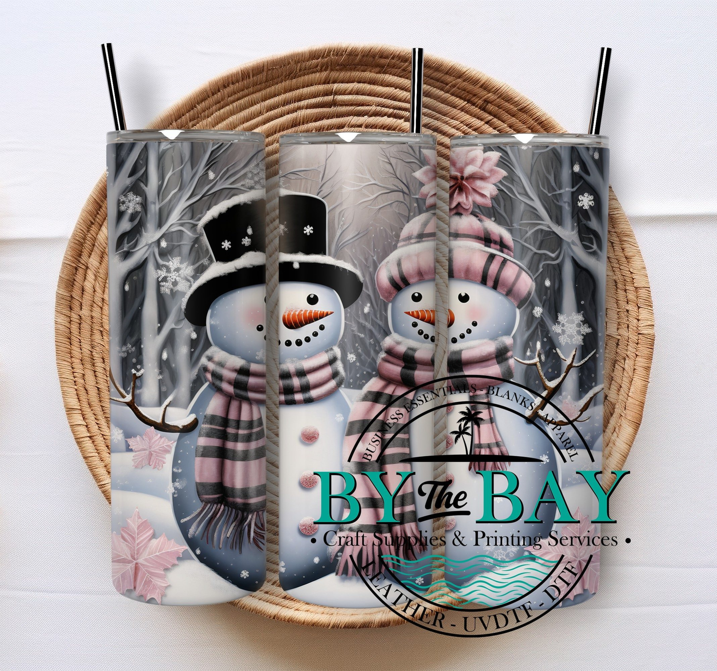 Snowman couple 20oz SUB tumbler print